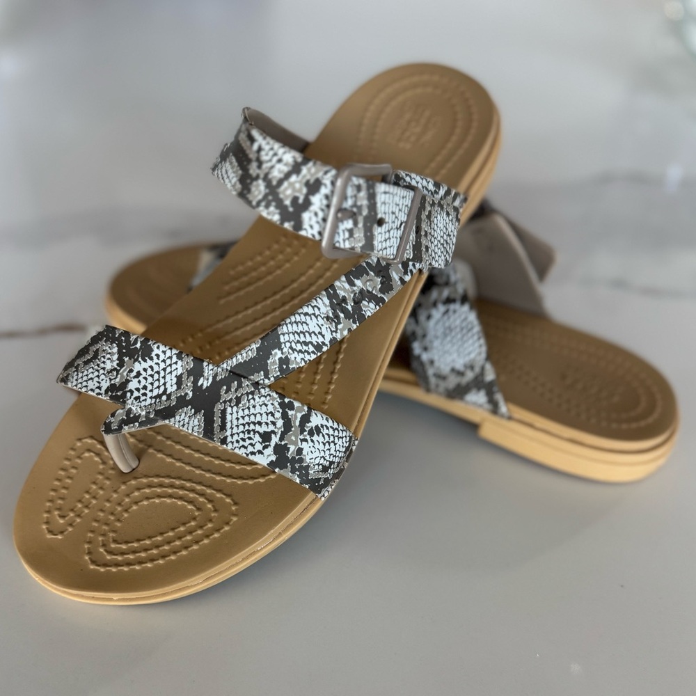 CROCS || Snake print adjustable sandals
